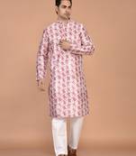 Men’s designer printed silk kurta