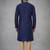 Blue embroidered dupion silk kurta pyjama