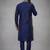 Blue embroidered dupion silk kurta pyjama