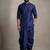 Blue dupion silk kurta dhoti