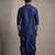 Blue dupion silk kurta dhoti