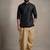 Black dupion silk kurta dhoti