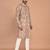 men's premium printed silk blend traditional kurta