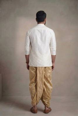 White dupion silk kurta dhoti 2