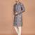 men's premium printed silk blend traditional kurta