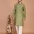 Men's solid silk straight kurta