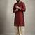 Maroon dupion silk kurta dhoti