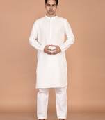 Men's solid silk straight kurta