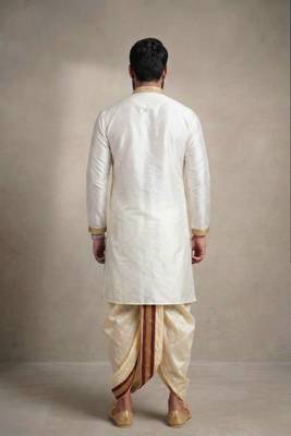 White dupion silk kurta dhoti 2