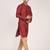 Men's solid silk straight kurta