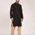 Men's solid silk straight kurta