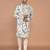 Men's silk blend printed kurta with mandarin collar