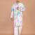 Men's silk blend printed kurta with mandarin collar