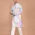 Men's silk blend printed kurta with mandarin collar