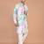 Men's silk blend printed kurta with mandarin collar