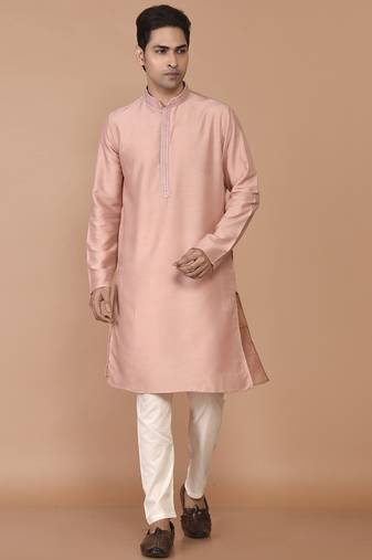 Men's premium silk kurta with regular thread work