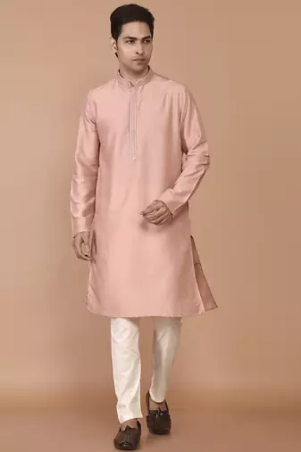Men's premium silk kurta with regular thread work