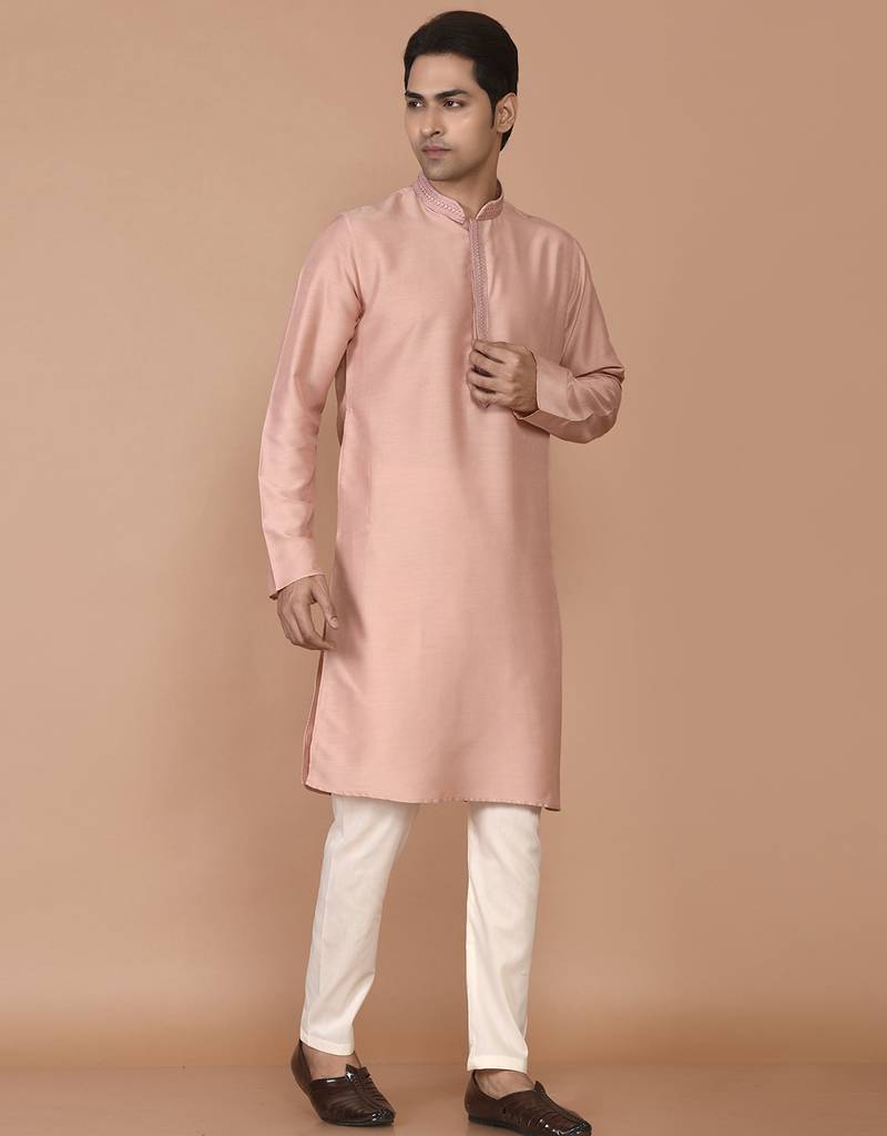Men's premium silk kurta with regular thread work