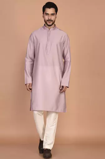 Men's premium silk kurta with regular thread work