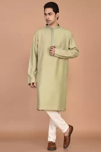 Men's premium silk kurta with regular thread work