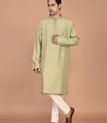 Men's premium silk kurta with regular thread work