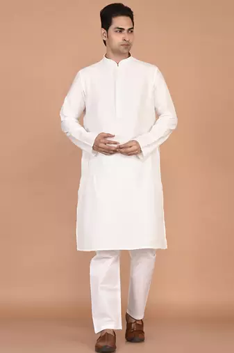 Men's premium silk kurta with regular thread work