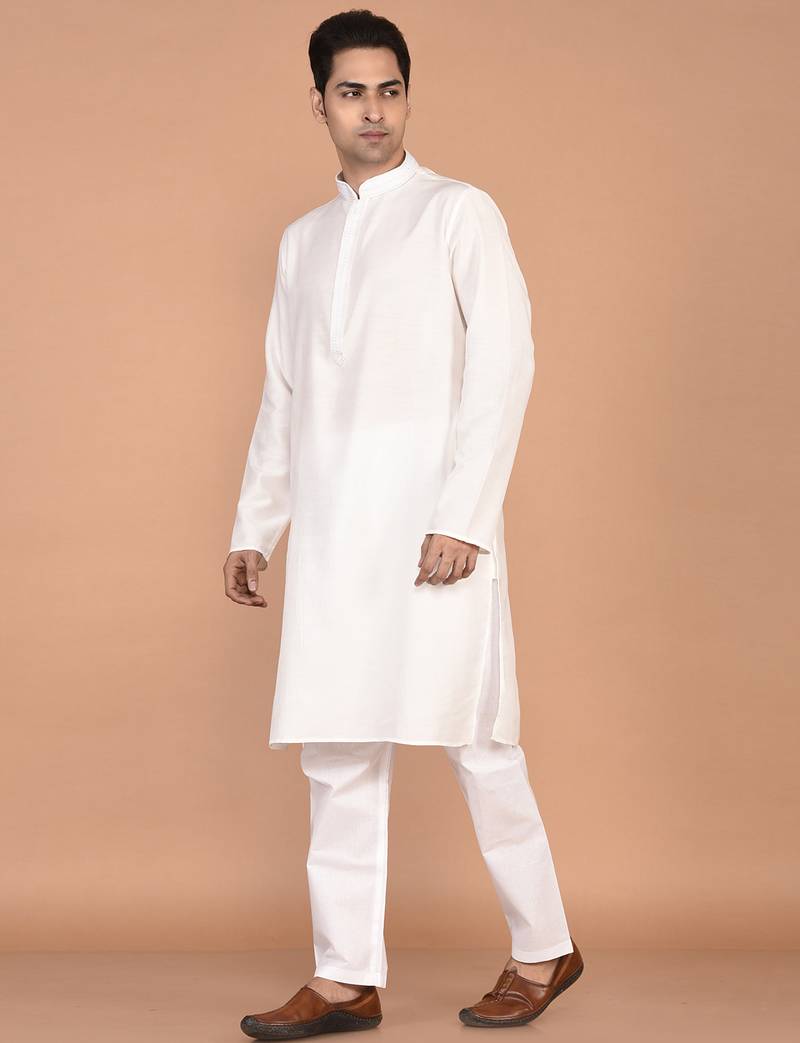 Men's premium silk kurta with regular thread work