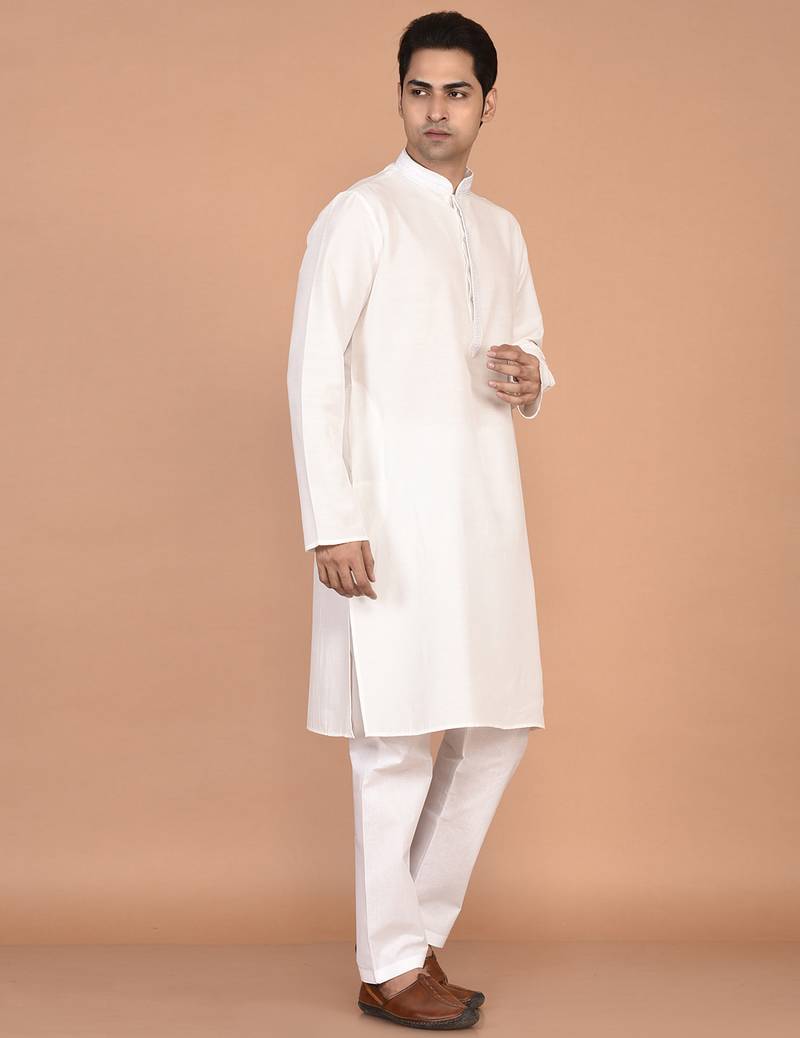 Men's premium silk kurta with regular thread work