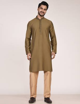 Men's premium silk kurta with regular thread work 1