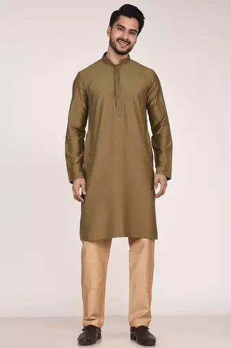 Men's premium silk kurta with regular thread work