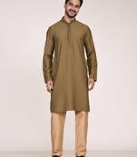 Men's premium silk kurta with regular thread work