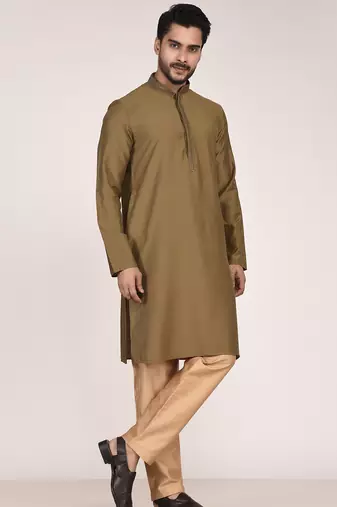 Men's premium silk kurta with regular thread work