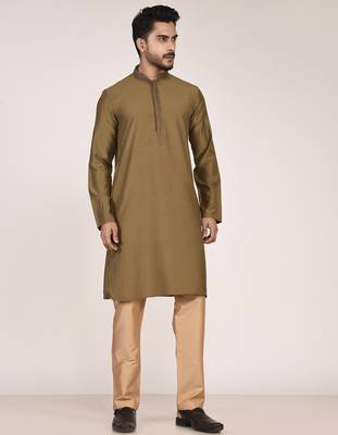 Men's premium silk kurta with regular thread work 4