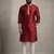 Maroon dupion silk kurta pyjama