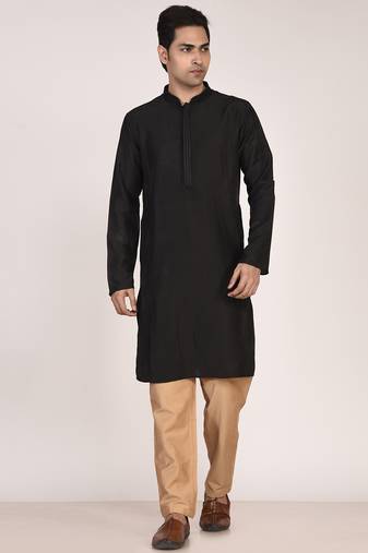 Men's premium silk kurta with regular thread work