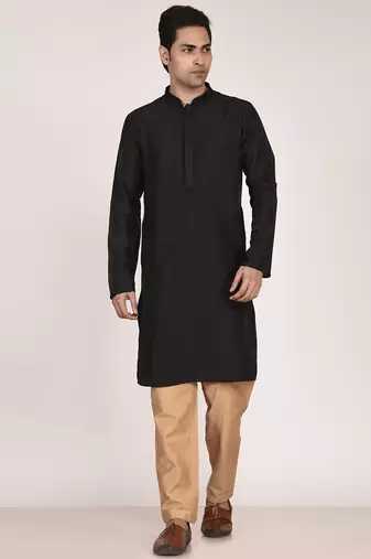 Men's premium silk kurta with regular thread work