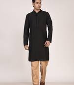 Men's premium silk kurta with regular thread work