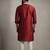 Maroon dupion silk kurta pyjama