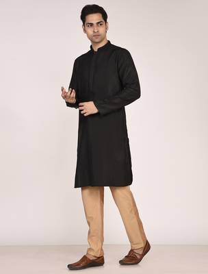 Men's premium silk kurta with regular thread work 2