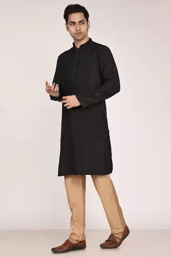 Men's premium silk kurta with regular thread work