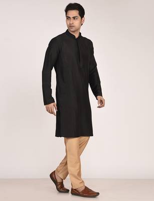 Men's premium silk kurta with regular thread work 3