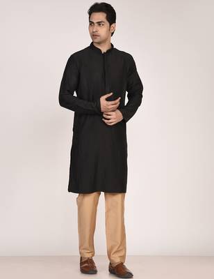Men's premium silk kurta with regular thread work 4