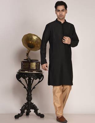 Men's premium silk kurta with regular thread work 5
