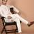 Men's solid silk straight kurta