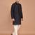 Men's solid silk straight kurta