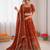 rust orange art silk thread sequin lehenga choli set