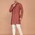 Men's solid silk straight kurta
