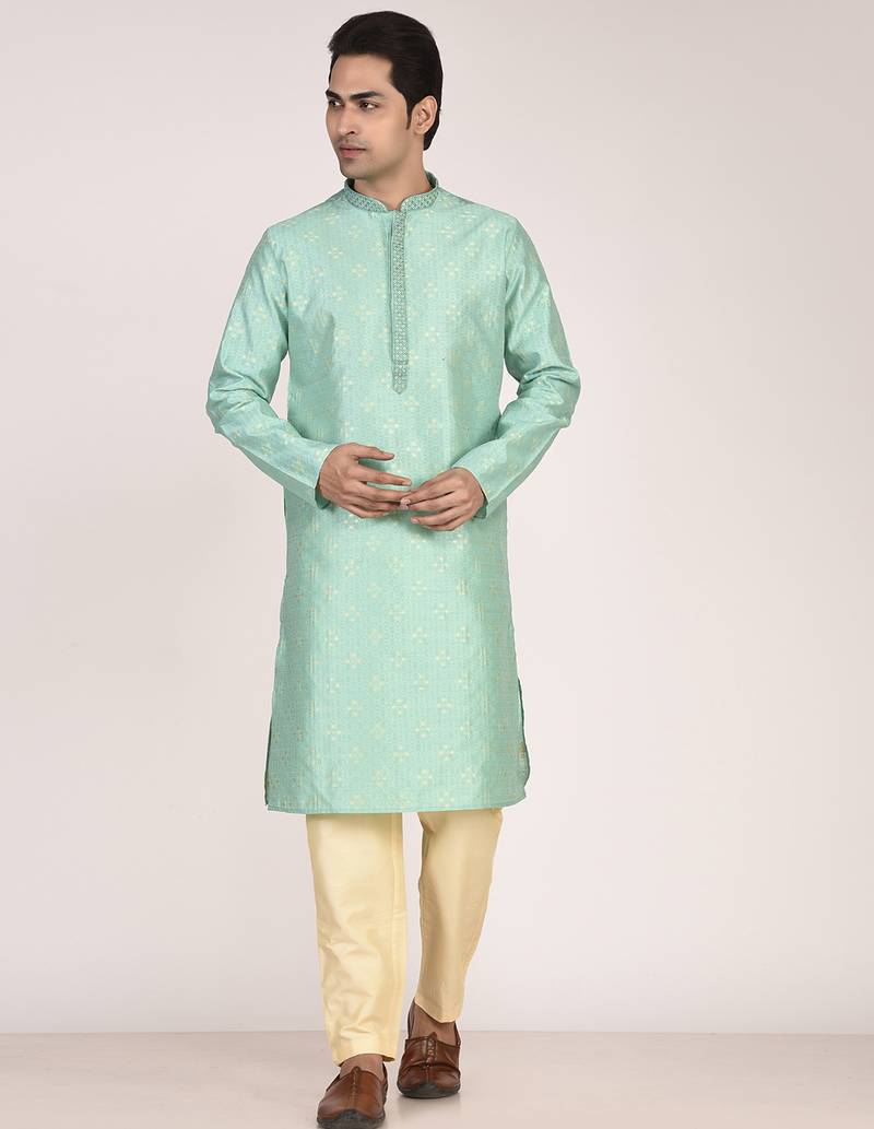 Men's premium silk kurta with thread work