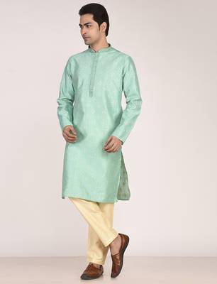 Men's premium silk kurta with thread work 2