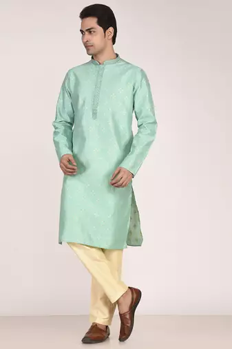 Men's premium silk kurta with thread work
